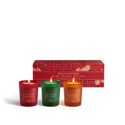 Mon beau Sapin, Pomme d’amour & Pain d’épices Trio of scented candles