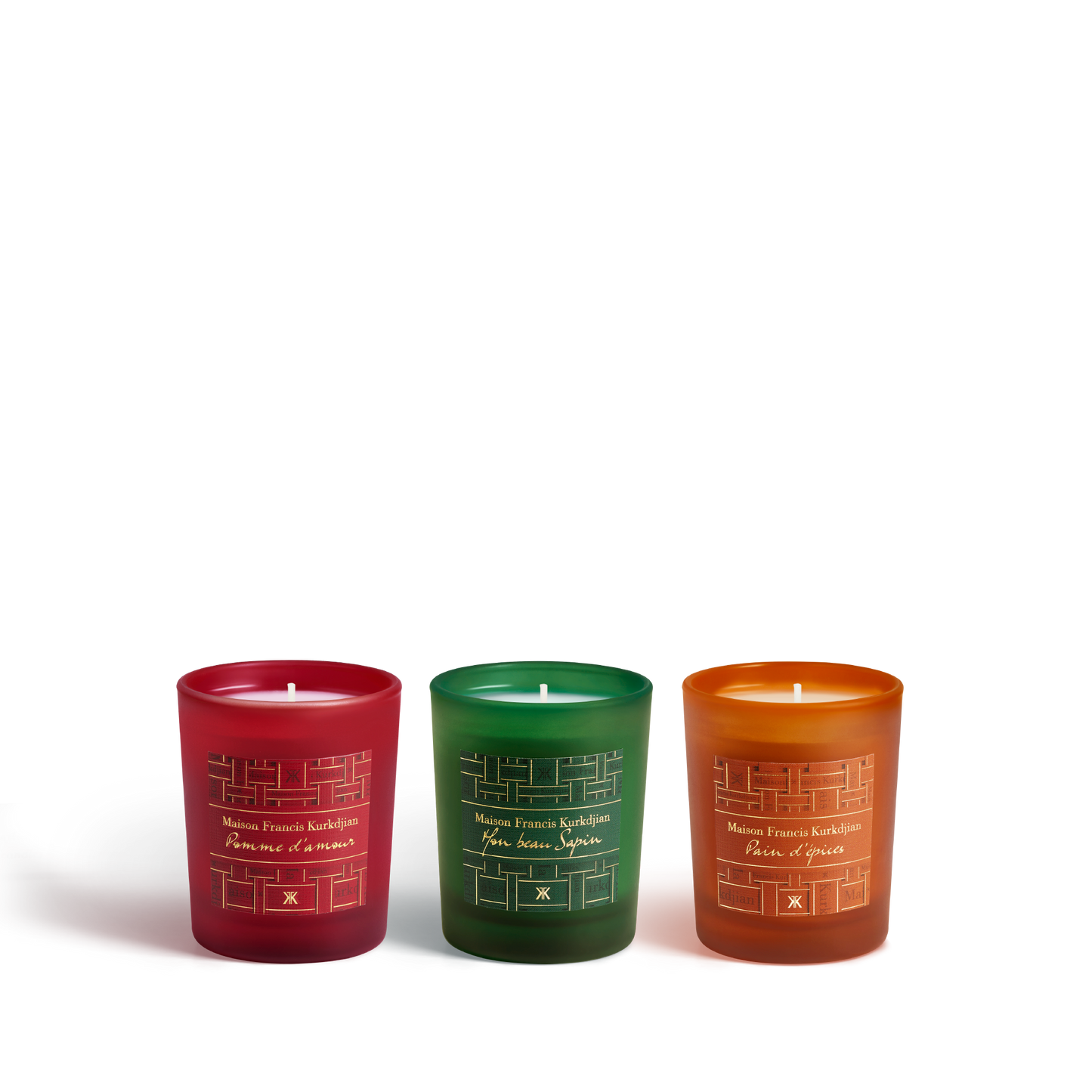 Mon beau Sapin, Pomme d’amour & Pain d’épices Trio of scented candles