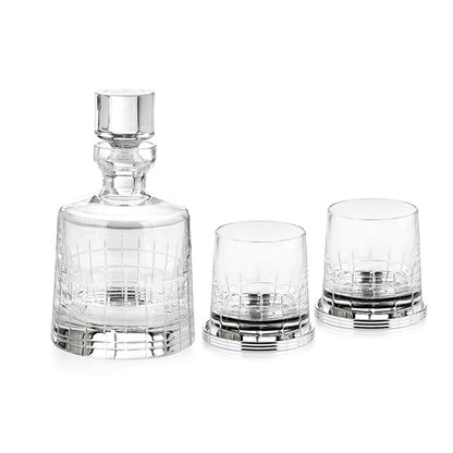 Coffret Set Graphik Whisky Decanter , 2 Goblets & Coasters